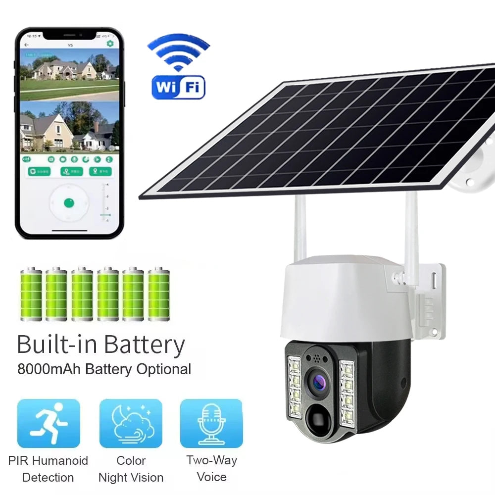 🔐 Caméra de Surveillance Solaire Autonome – Sécurité 24h/24 sans électricité ni abonnement ! ML