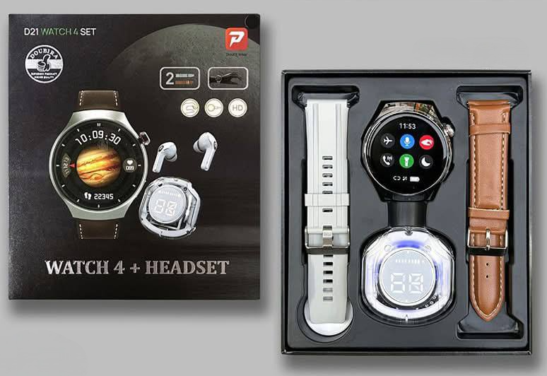 Coffret Montre Connectée 2 en 1 avec Écouteurs Bluetooth